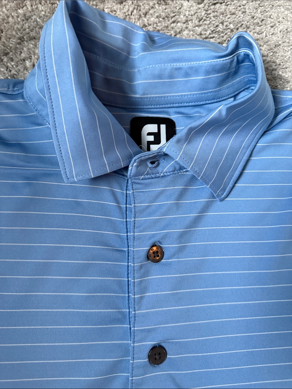 FootJoy Sky Blue Pinstripe Button-Down Shirt
